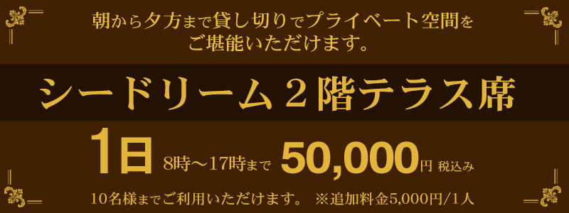 VIPテラス席 1日料金（50000円）